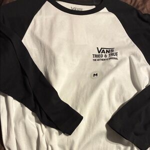 Vans Classic Black and White Raglan Tee